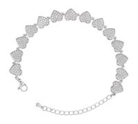 XYTDM Gargantilla chapada en plata para mujer, con diamantes de imitación, pulsera corta de plata, talla única, Metal, Sin gemas