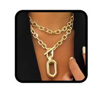 XYTDM Gargantilla gruesa con colgante en capas, cadena punk, collar grueso, accesorios para mujer, 0, Metal, Sin gemas