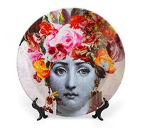 XYTDM Lina Cavalieri - Plato decorativo de pared, placa frontal misteriosa, decoración para colgar en la pared, incluye soporte y gancho de resorte especial, 7 pulgadas, J (2)