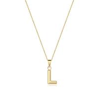 XYTDM Primera cadena chapada en oro de 18 quilates, collar colgante de oro simple con letra A-Z para mujer, 0, Metal, Sin piedras preciosas