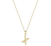 XYTDM Primera cadena chapada en oro de 18 quilates, collar colgante de oro simple con letra A-Z para mujer, 0, Metal, No es una piedra preciosa
