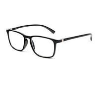 Xytek - Gafas de lectura antiluz rectangulares negras para protección de pantalla unisex Negro Dioptrie 3,5