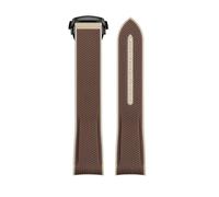 XYTLGOVDN Correa de reloj goma compatible con correa Omega X Swatch Joint MoonSwatch 20 mm(Brown Bk bukle)