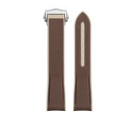 XYTLGOVDN Correa de reloj goma compatible con correa Omega X Swatch Joint MoonSwatch 20 mm(Brown matte SR)
