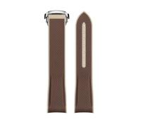 XYTLGOVDN Correa de reloj goma compatible con correa Omega X Swatch Joint MoonSwatch 20 mm(Brown SR bukle)