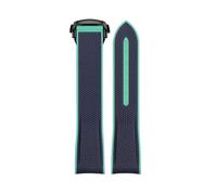 XYTLGOVDN Correa de reloj goma compatible con correa Omega X Swatch Joint MoonSwatch 20 mm(Cyan Bk bukle)