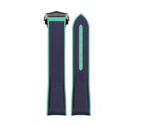 XYTLGOVDN Correa de reloj goma compatible con correa Omega X Swatch Joint MoonSwatch 20 mm(Cyan matte BK)