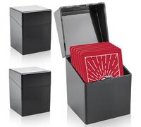 xyuayamz 2 Piezas Caja de Tarjetas, Caja de Almacenamiento de Cartas, Card Deck Box con Tapa, Caja de Almacenamiento para Juegos TCG Trading Card Tarjetas Deportivas, Material ABS, Negro