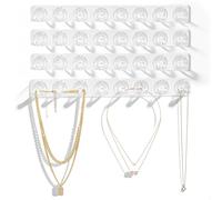 xyuayamz Colgador Collares Pared, 4 Piezas Organizador de Collare, Colgadores de Collares, Organizador de Joyas para Collar Anillos Brazaletes y Pendientes, Acrílico, Transparente