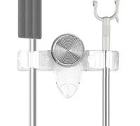 xyuayamz Colgador Escobas y Fregonas, Ventosa Soporte Escoba con 2 Ranuras, Soporte para Mopas, Organizador Herramientas Pared para Cocina, Baño, Jardín, Garaje, Material PET, Blanco Transparente
