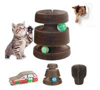 xyuayamz Tablero Acordeón para Gatos, Rascador para Gatos con Campana, Magic Organ Juguetes Gato Interactivos, Plegable de Rascador Cartón para Gato, Cat Scratching Board (2 Bolas de Menta)