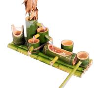 XYUERU Fuente de jardín de bambú, decoración de Estanque de jardín Zen japonés, Fuente de Agua Zen Feng Shui, decoración del hogar for césped de Patio Interior y Exterior.(35cm)