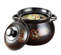 XYUERU Olla de cerámica con tapa, olla caliente resistente al calor, olla de barro, olla de cerámica china, cazuela, olla de cocina, olla de barro resistente al calor for cocina casera(4L)