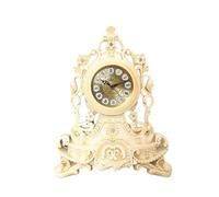 XYUERU Reloj de sobremesa, Marco Elegante, Reloj de Mesa con Pilas, péndulo de Escritorio con Engranajes móviles, Convertible en Reloj de Pared(White)