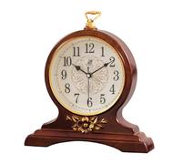 XYUERU Reloj de sobremesa, Reloj de Mesa Retro silencioso de Madera con Pilas for decoración de Sala de Estar, Oficina, Mesa, Estante y hogar(Brown)