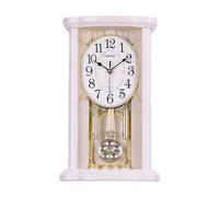 XYUERU Reloj de sobremesa, Reloj de sobremesa silencioso de Madera, Reloj de sobremesa Retro con Pilas for el hogar, Reloj de Mesa Retro for decoración de Sala de Estar(White)