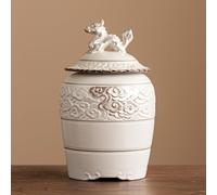 XYUERU Tarros de almacenamiento de cocina con tapas, estilo Vintage, té, café, azúcar, cerámica, tarro de almacenamiento de alimentos, café, té, especias(White)