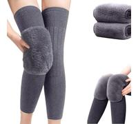 xyunluk 4 calentadores de rodilla for rodillas artríticas, rodilleras autocalentables for hombres y mujeres, rodilleras gruesas con forro polar de punto.(Grey【Fleece Lining】,L)