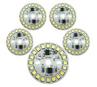 xyunluk Placa de luz LED de Alto Voltaje, 5 Unidades, CA 220 V, sin Controlador, 3-15 W, SMD 2835, módulo Redondo, Fuente de luz for Bombilla LED empotrada.(White,9W)