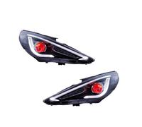 XYUOIS Conjunto faro delantero coche Compatible Con Hyundai Para Sonata 2011-2014 2015 2016 Faros Delanteros DRL Intermitentes Luces Altas Faros Delanteros Lente De Proyector Angel Eye.(Red,Xenon)