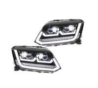 XYUOIS Conjunto faro delantero coche Compatible Con VW Para Amarok 2010-2020 DRL Faro Delantero Ámbar Intermitente Proyector Delantero Faros Delanteros Conjunto Accesorios Coche