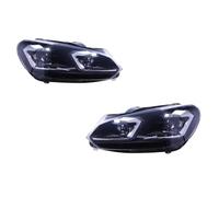 XYUOIS Conjunto faro delantero coche Compatible Con VW Para Golf 6 2010 2011 2012 2013 Faro Delantero Luz De Conducción DRL Luz De Freno Luz De Señal De Giro Luz Alta Y Baja