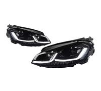XYUOIS Conjunto faro delantero coche Compatible Con VW Para Golf MK7 2013 2014 2015 2016 2017 Conjunto De Faros Delanteros DRL Lente Bifocal Lámpara Señal Accesorios Coche Luz De Conducción(Silver)