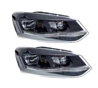 XYUOIS Conjunto faro delantero coche Compatible Con VW Para Polo 2011 2012 2013 2014 2015 2016 2017 2018 Faros Delanteros DRL Luz De Señal De Giro Luz De Cruce Alta Lámparas Delanteras(Silver)