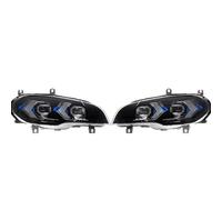 XYUOIS Conjunto faro delantero coche Compatible Con X5 E70 2011 2012 2013 DRL Conjunto De Luces De Conducción Delanteras Señal De Giro Luz Alta Ojo De Ángel Proyector Lente Faro(Left hand drive)