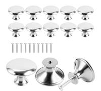Xyvor 10 Piezas Pomos y Tiradores Redondo Plata, Acero inoxidable 30mm Tiradores Armarios Modernos con 10 Piezas 20mm Tornillos, Tiradore Cajones para Armarios, Guardarropas, Tocadores, Cajoneras