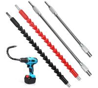 Xyvor 4 Piezas Flexible Drill Bit Extension Set, Eje Flexible Taladro, Destornillador de Extensor Flexible, Flexible Shaft, Vástago Hexagonal de 1/4 Pulgadas, para Destornillador Eléctrico