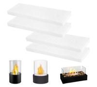 Xyvor 4 Piezas Lana de Cerámica para Bioetanol, 30x10x2.5 cm Esponjas de Cerámica para Chimenea de Bioetanol, Lana Ceramica Bioetanol, para Chimeneas de Mesa, Estufa Interior