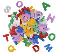 Xyvor 78 Piezas Pegatinas Letras Espuma Purpurina 4 cm, Pegatinas Letras Espuma A a Z para Pintura, Decoración, Envoltura De Regalos, Manualidades y Enseñanza Escolar (6 Colores, Colores Aleatorios)
