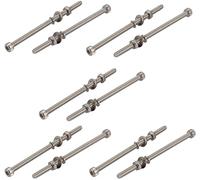 XYWHPGV 10 Uds M4x80mm 304 tornillos de cabeza hueca hexagonal moleteados de acero inoxidable tuercas con arandelas(13c97 183d9 488d9 6ea54 1d5de df5be