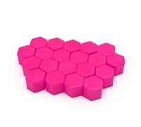 XYWHPGV 20 piezas 21 x 20 mm rosa luminoso rueda cubo de neumático tornillo tuerca tapa cubre universal para vehículo(4fa04 a8959 93584 c0f90 304b3 17549