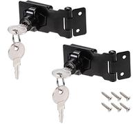 XYWHPGV Cerraduras de cerrojo con llave de 3 pulgadas, perilla giratoria de aleación de zinc, cerrojo de bloqueo con llave, tornillos W para gabinete de puerta, llaves negras diferentes, 2 uds.(8776b