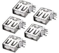 XYWHPGV Conector USB PCB tipo A hembra Jack 4P Inserción lateral Cuerpo corto Boca plana 5 piezas(fcbba 464f5 a6496 fc4ee ba827 28b7d
