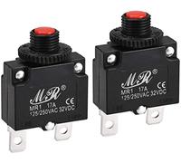 XYWHPGV Disyuntores térmicos 17A 125/250 V CA 32 V CC Botón pulsador Reinicio manual Interruptor protector de sobrecarga 2 piezas(0baa7 1d40f 708f2 4d671 50e4f 35ce0