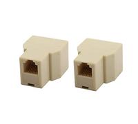 XYWHPGV Oficina RJ12 6P6C 1 hembra a 2 puertos hembra Cable de teléfono Conector de cable divisor 2 uds Beige(62fe6 ea2af b29de c136a 06902 4d20e
