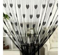 XYWHPGV Panel de flecos de cortina de cuerda 39 pulgadas x 79 pulgadas WH Tira de hilo Telón de fondo Puerta de dormitorio Ventana Divisor para banquete de boda Decoración de la casa Negro(ece1e 3ba1a