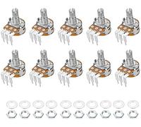 XYWHPGV Potenciómetro WH148 con interruptor Resistencias variables de 10K Ohmios de una sola vuelta Rotary Carbon Film Taper 10pcs(94dc4 0ec2b 0da06 c06a8 74346 0b179