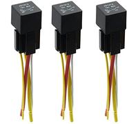 XYWHPGV Relé de coche automotriz DC 12V 80A SPST 4 pines 4 cables con enchufe de arnés 3 piezas(97c78 e3118 22970 fa0e1 d168e 5939b