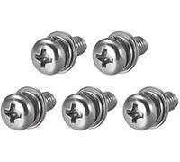 XYWHPGV Tornillos de máquina de cabeza plana Phillips de acero inoxidable M5 x 16 mm combinados con arandela de resorte y arandelas planas 5 piezas(ba3c6 6abf5 6fca4 ed7e4 2c9fa 2b9cd