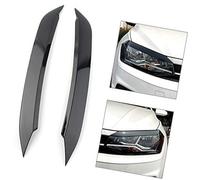XYWOPO Ajuste de la Cubierta del párpado de la ceja del Faro del Faro Negro Brillante, for VW, for Polo, 2019 Moldura de ceja para Faros Delanteros