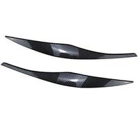 XYWOPO Cubierta de Pegatina de ceja for Faro Negro de Fibra de Carbono, Cubierta Decorativa for Faro con patrón Forjado, for, Serie 3 E90 E91 2006-2011,ABS Moldura de ceja para Faros Delanteros