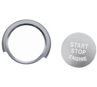 XYWOPO Molduras interiores de coche, para Bmw 1 2 3 4 Series, para X1 F48 F20 F21 F30 F32 F33 F34 F36 F45 F46 Pegatinas botón arranque del motor Ajuste del interruptor de encendido(Silver)