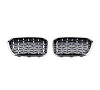 XYWOPO Parrilla frontal de moda estilo diamante, for, forF20 F21 2015 2016 2017 2018 2019 118i 120i 125i M140i Parrillas plateadas negras brillantes Parrilla delantera para coche(Silver)