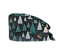 XYYYHTL Gorro Quirurgico Navidad Gorros Quirúrgicos Color Liso Gorro Turbante Ajustable Médico Enfermera Gorro Quirofano Reutilizable Gorro de Cirugía para Pelo Largo Corto Gorro de Trabajo Unisex