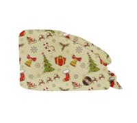 XYYYHTL Gorro Quirurgico Navidad Gorros Quirúrgicos Color Liso Gorro Turbante Ajustable Médico Enfermera Gorro Quirofano Reutilizable Gorro de Cirugía para Pelo Largo Corto Gorro de Trabajo Unisex