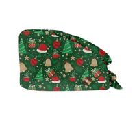 XYYYHTL Gorro Quirurgico Navidad Gorros Quirúrgicos Color Liso Gorro Turbante Ajustable Médico Enfermera Gorro Quirofano Reutilizable Gorro de Cirugía para Pelo Largo Corto Gorro de Trabajo Unisex